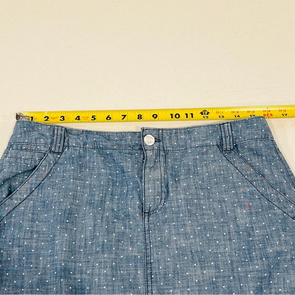 Tommy Hilfiger Blue White Polka Dot Light Denim Mini Skirt Women’s 8 Cotton - Picture 4 of 4